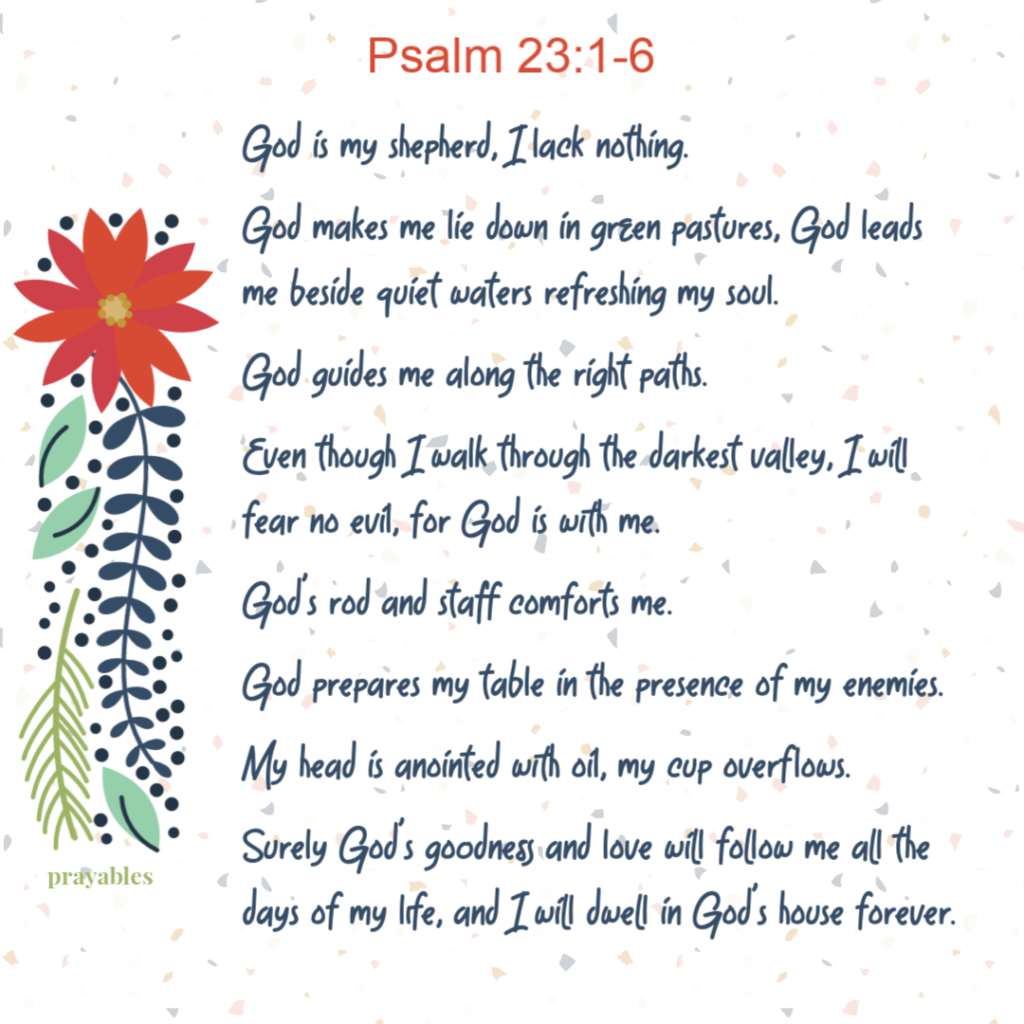 Bible Affirmation Psalm 23 1 6 Prayables