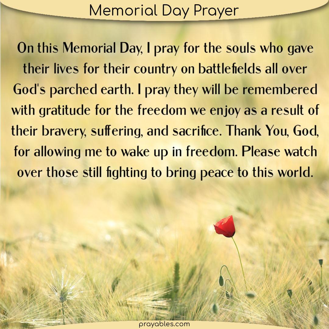 A prayer for peace on Memorial Day