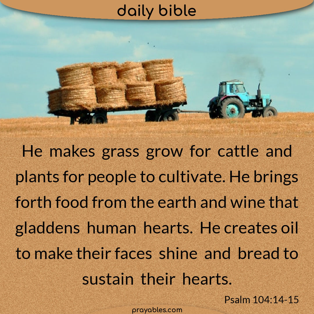 Bible Psalm 104 14 15 Prayables
