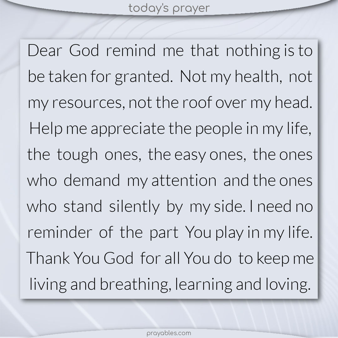 Prayer: Reminders for Appreciation - Prayables