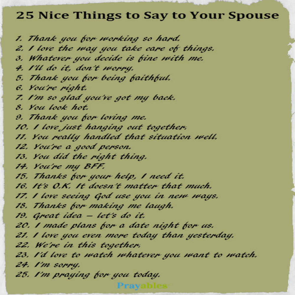 Nice Things To Say To Your Man