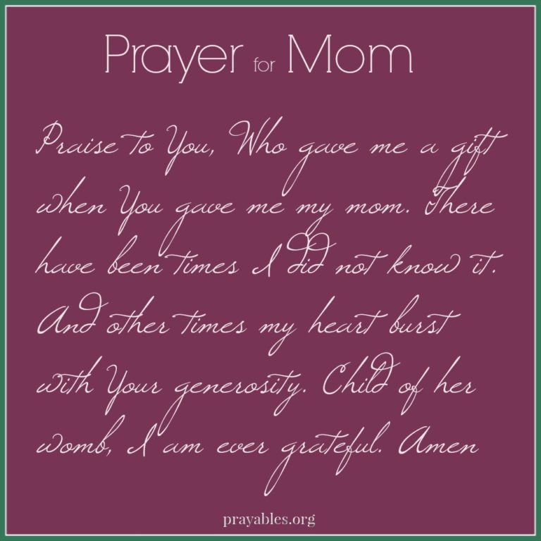 Prayer: For My Mom - Prayables