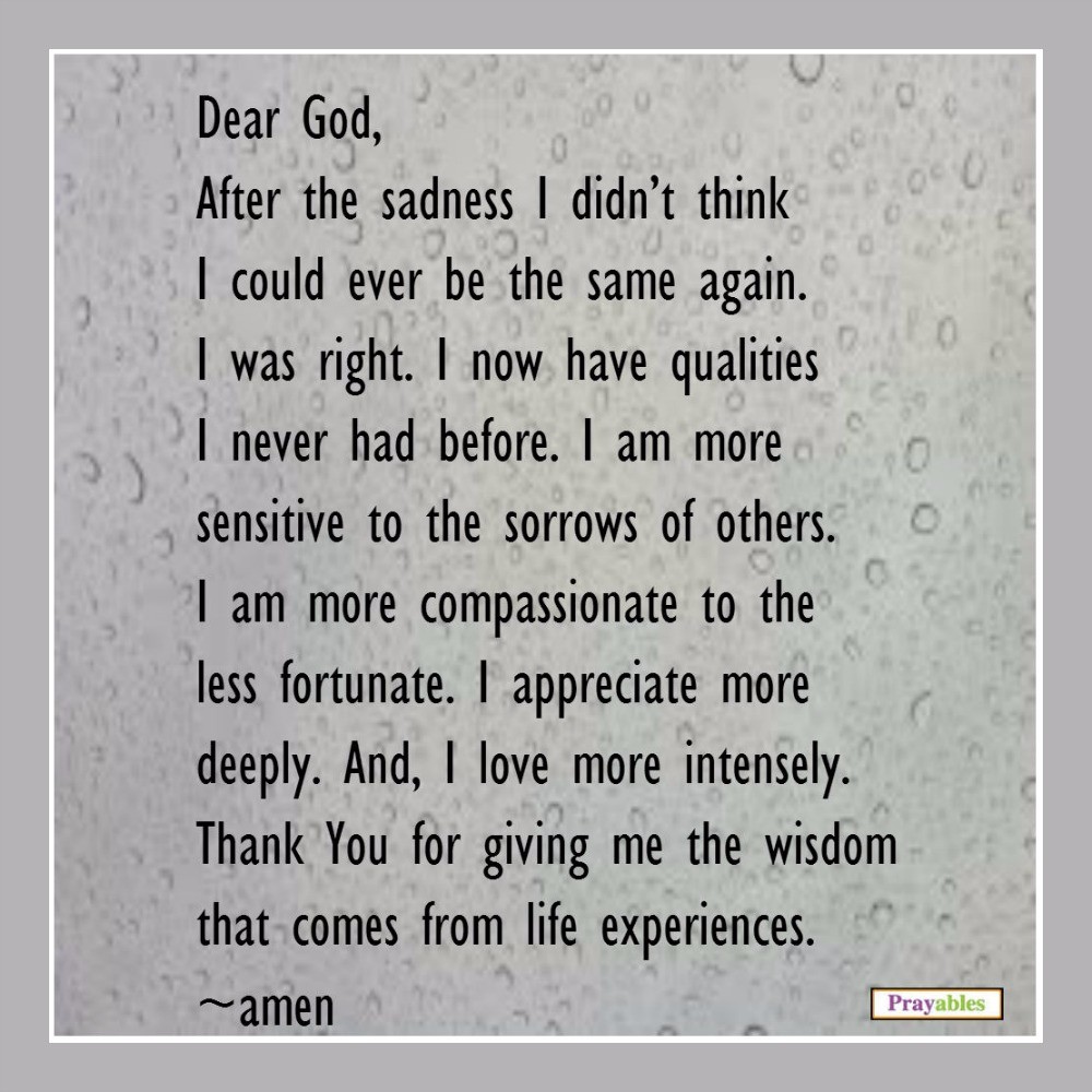sadness and prayer