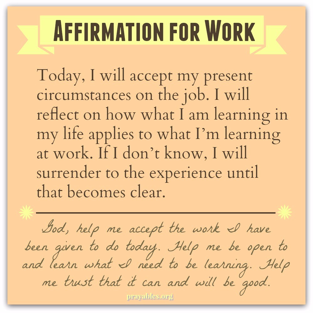 Affirmation For Work Prayables