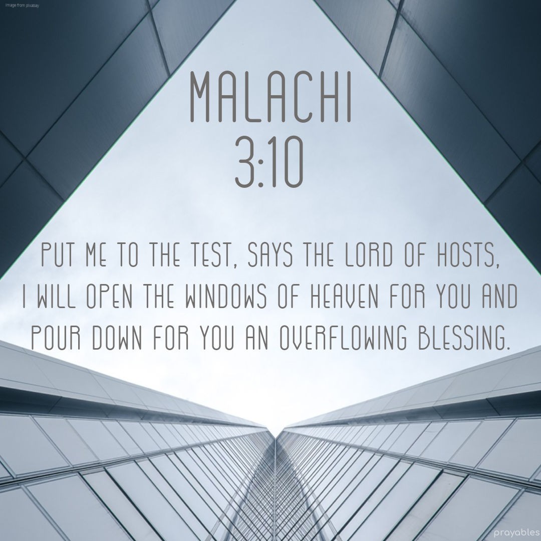 Bible: Malachi 3:10 - Prayables