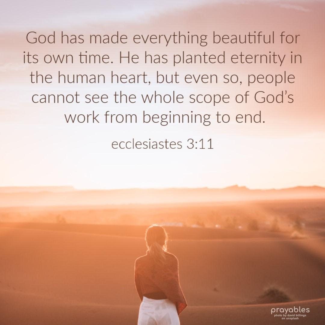 Bible: Ecclesiastes 3:11 - Prayables