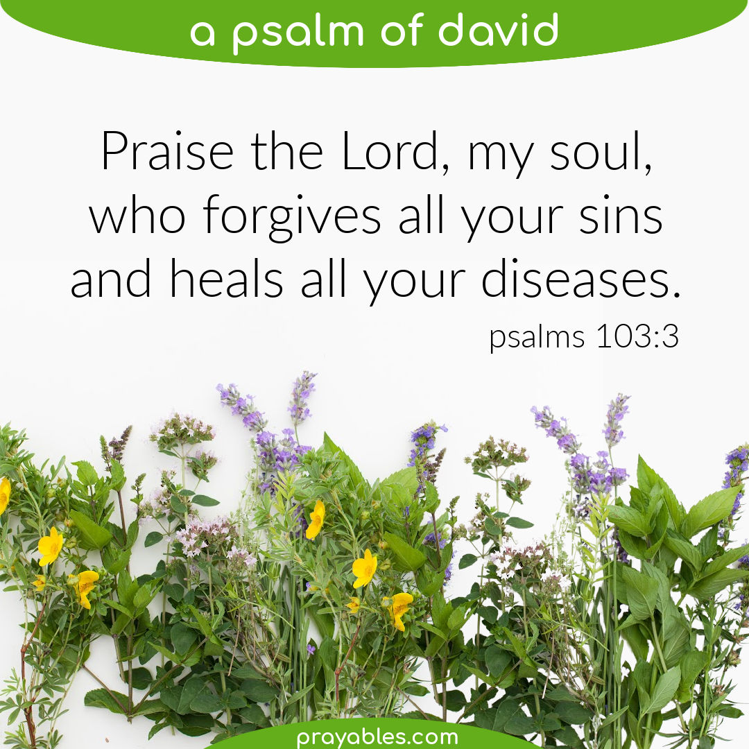 Forgiveness and Healing Psalm 103: 3 Art Board Print by Fe-En