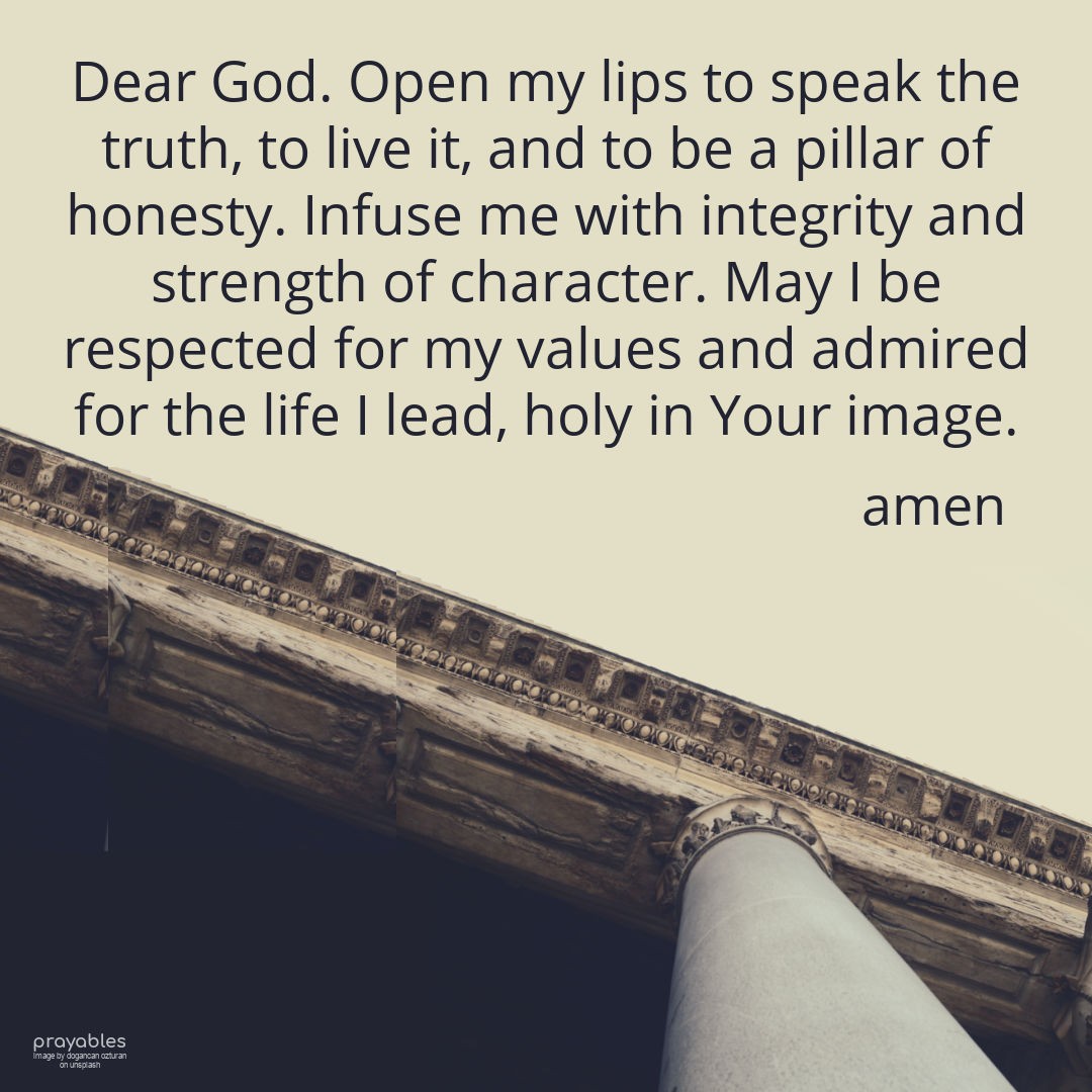 Prayer Pillar of Honesty Prayables