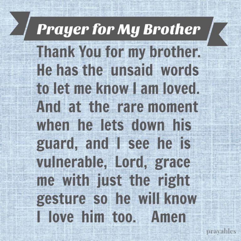 Prayer: For My Brother - Prayables