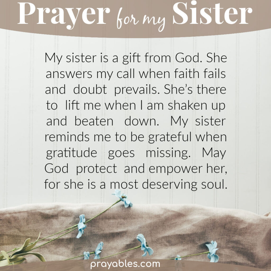 Prayer: For My Sister - Prayables