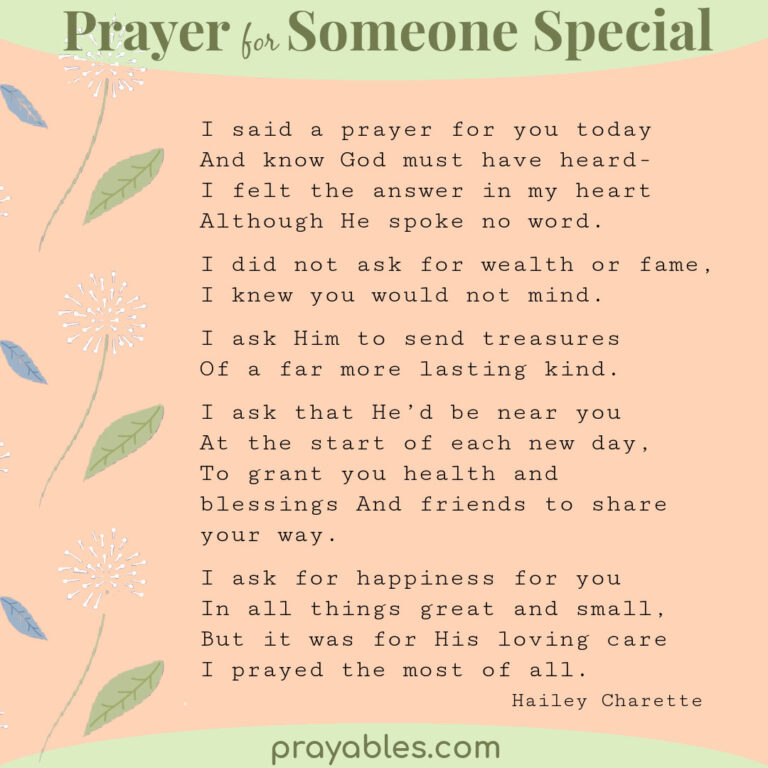 Prayer: for Someone Special - Prayables