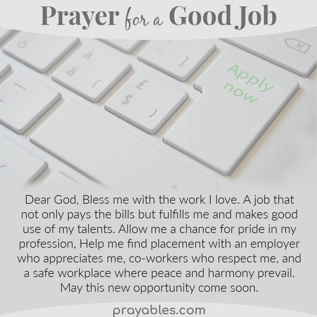 Prayer New Job Prayables