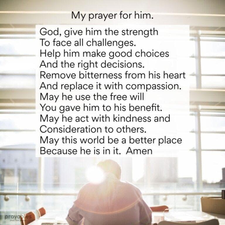 Prayer: My Prayer for Him - Prayables