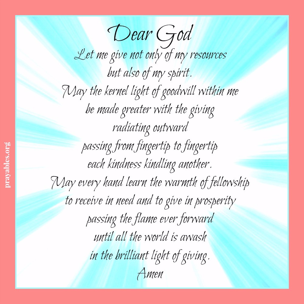 Prayer To Give Prayables