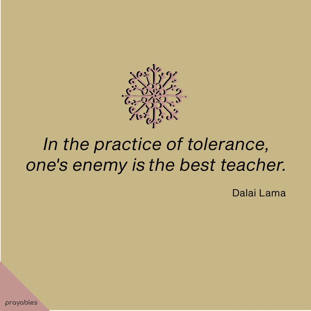 Quote: Dalai Lama, Tolerance - Prayables, image size:1080x1080